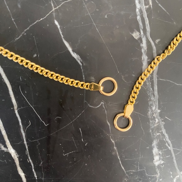 14kt Gold Curb Chain Necklace Open Ended Marla Aaron Locks - Picture 2 of 3